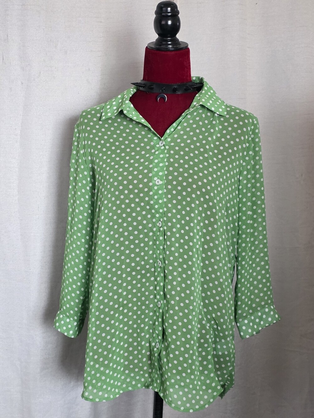Polka Dot Buttoned Blouse